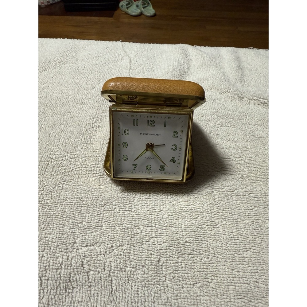 Vintage Phinney Walker Keywind Travel Alarm Clock Germany Made , Not Working